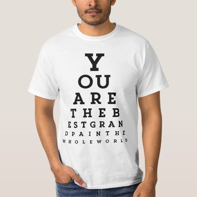 Best Grandpa Typography | Snellen Chart T-shirt (Front)