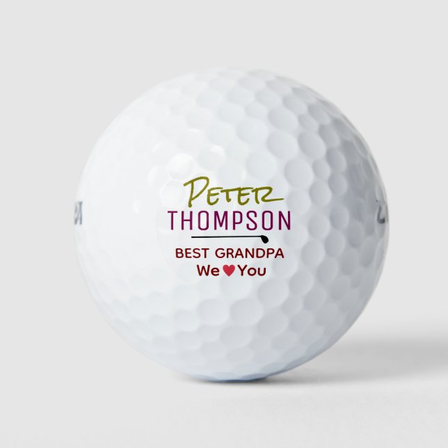 Best Grandpa . We Love You Golf Balls (Front)