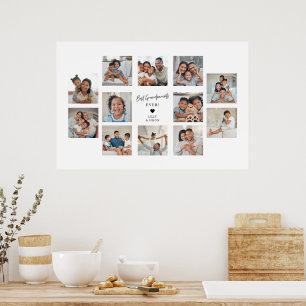 Best Grandparents Ever 12 Photo Collage Custom Poster