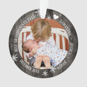 Best Grandparents Ever 2 Photo Christmas Ornament