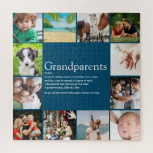 Best Grandparents Ever Definition 12 Photo Blue Jigsaw Puzzle