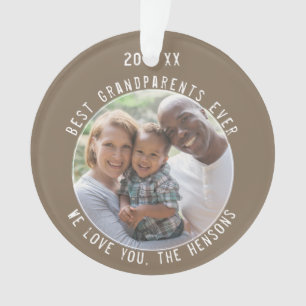 Best Grandparents Ever Modern Keepsake Photo Ornament