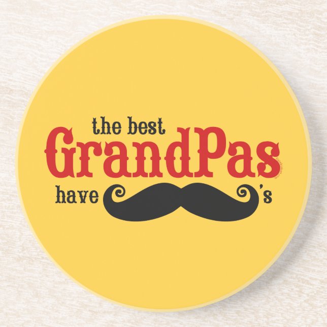 Best Grandpas Have Moustaches Coaster (Front)