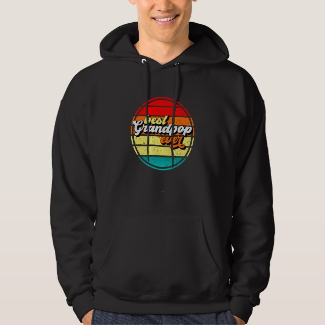 Best Grandpop Ever Father s Day Grandpa Retro Vint Hoodie (Front)