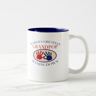 Best Grandpop Hands Down Two-Tone Coffee Mug