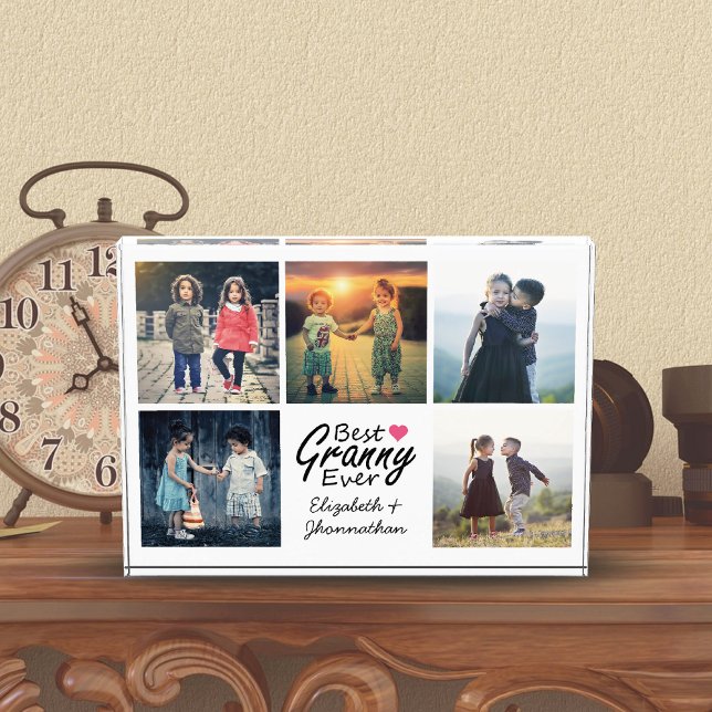 Best Granny Ever Grandchildren Photo Collage Gift Block (Creator Uploaded)