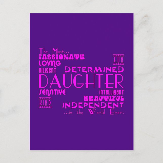 Best & Greastest Daughters Birthdays : Qualities Postcard (Front)