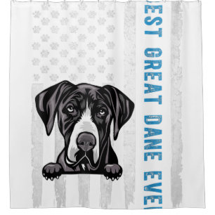 Best Great Dane Ever American Flag Fun Gift Dog Shower Curtain