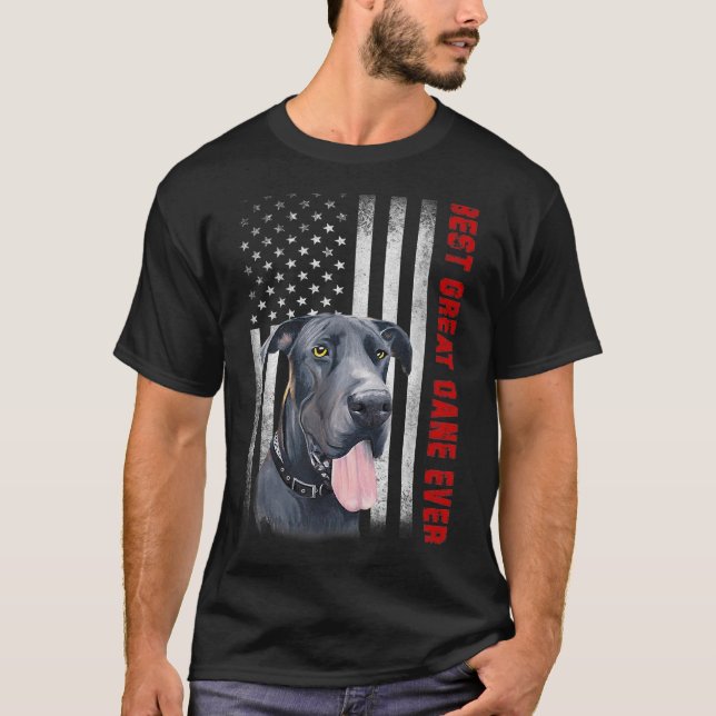 Best Great Dane Ever American Flag T-Shirt (Front)