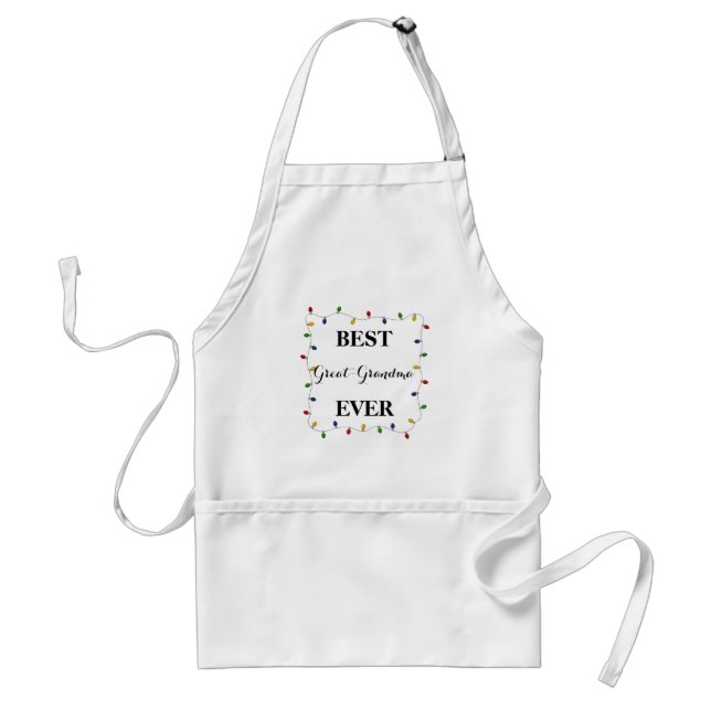 Best Great-Grandma Ever Christmas Lights Apron (Front)