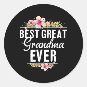 Best Great Grandma Ever Floral Classic Round Sticker