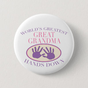 Best Great Grandma Hands Down T-shirt 6 Cm Round Badge