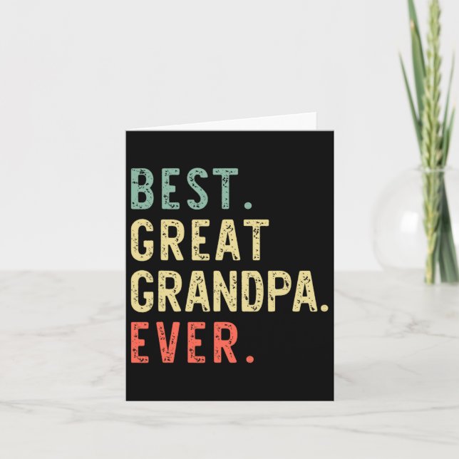 Best Great Grandpa Ever Funny Retro Vintage  Card (Front)