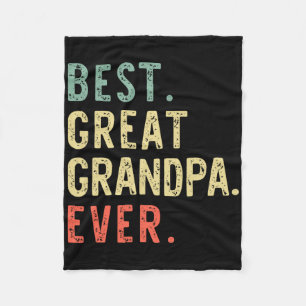Best Great Grandpa Ever Funny Retro Vintage  Fleece Blanket