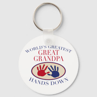 Best Great Grandpa Hands Down Key Ring