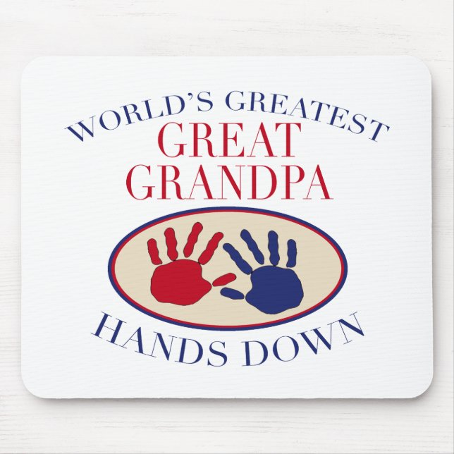 Best Great Grandpa Hands Down Mouse Mat (Front)