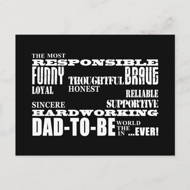Best Greatest Future Fathers Dads to Be Qualities Postcard (Front)