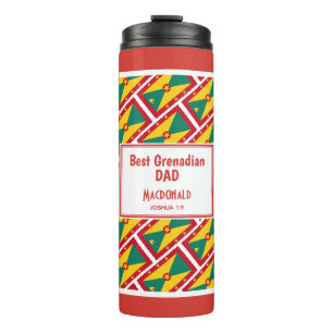 BEST GRENADIAN DAD Grenada Flag Customised Drinks Thermal Tumbler