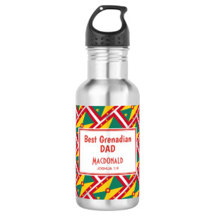 BEST GRENADIAN DAD MOM Grenada Flag Customised 532 Ml Water Bottle