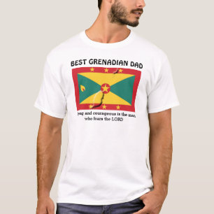 BEST GRENADIAN DAD Strong Courageous Personalised T-Shirt