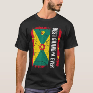 Best Grenadian Grandpa Ever Grenada Flag Father's  T-Shirt