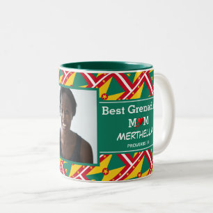BEST GRENADIAN MOM Personalised Photo Two-Tone Coffee Mug