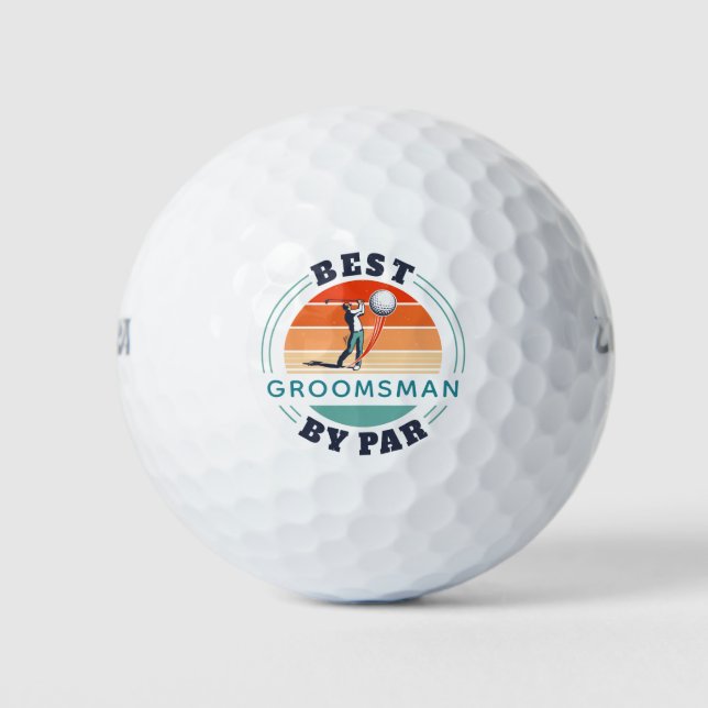 Best Groomsman By Par Custom Retro Golf Balls (Front)
