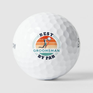 Best Groomsman By Par Retro Wedding Keepsake Golf Balls