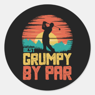 Best Grumpy By Par Golfing Golf Golfer Funny Classic Round Sticker