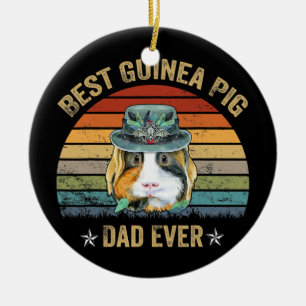 Best Guinea Pig Dad Ever Funny Guinea Pig Daddy  Ceramic Tree Decoration