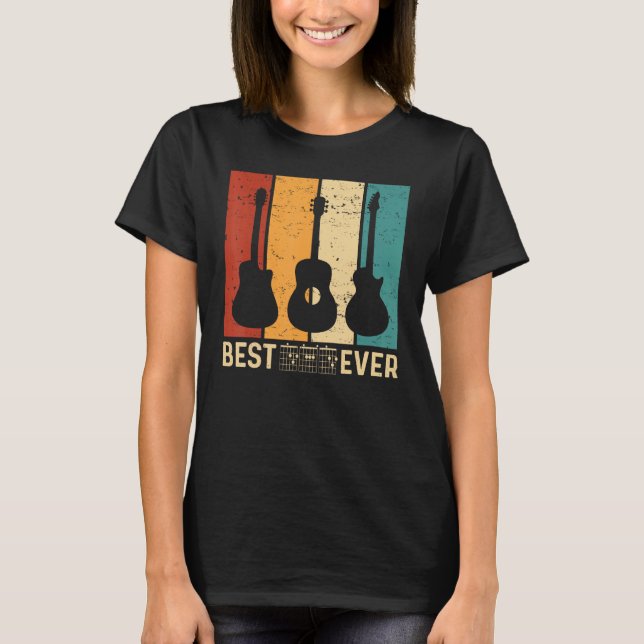 best guitar dad ever chords best dad guitar dad Re T-Shirt (Front)