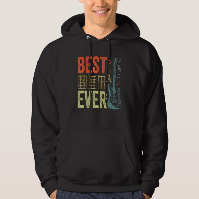 Best Guitar Dad Ever Chords Best Dad Guitar Guitar Hoodie (Front)
