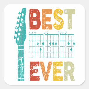 Best guitar dad ever chords best dad guitar shirt  square sticker