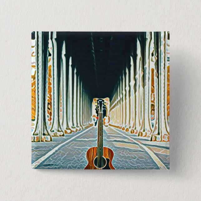 Best guitarist ever 15 cm square badge (Front)