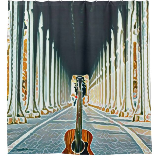 Best guitarist ever shower curtain (Front)