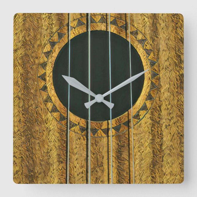 Best guitarist ever square wall clock (Front)