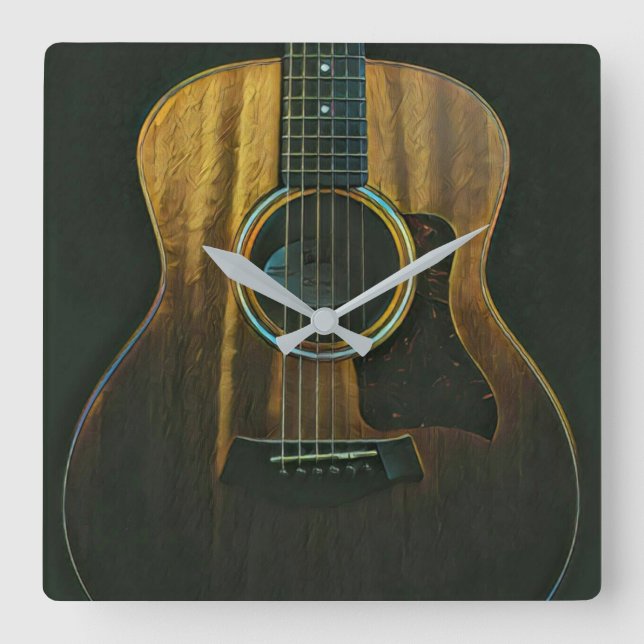 Best guitarist ever square wall clock (Front)