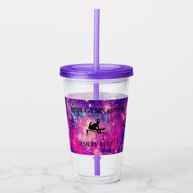 BEST GYMNASTICS PARTY EVER! PLASTIC TUMBLER (Front)