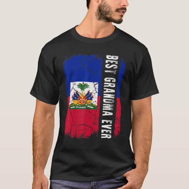 Best Haitian Grandma Ever Haiti Flag Mother's Day T-Shirt (Front)