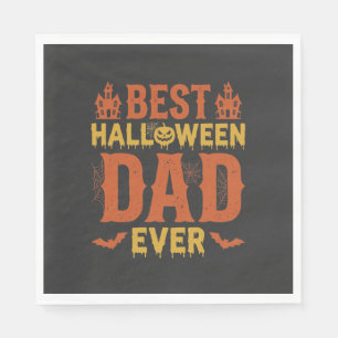 Best Halloween Dad Ever Vintage Distressed Design Napkin