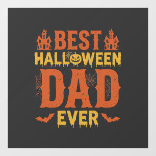 Best Halloween Dad Ever Vintage Distressed Design Window Cling