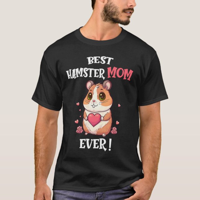 Best Hamster Mom Ever Cute Valentine's Day Girls H T-Shirt (Front)