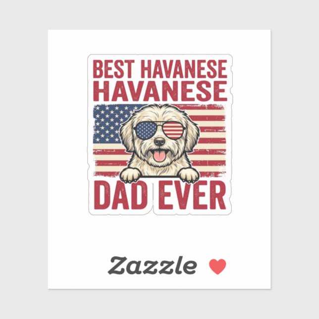 Best Havanese Dad Ever Patriotic Dog Shirt Design_ (Sheet)