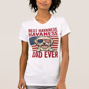 Best Havanese Dad Ever Patriotic Dog Shirt Design_