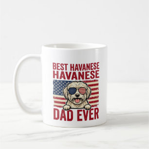 Best Havanese Dad Ever Patriotic Dog Shirt Design_ Coffee Mug