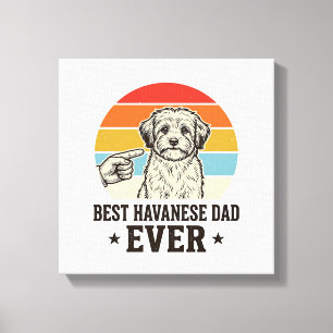 Best Havanese Dad Ever Vintage Dog Shirt Design_1 Canvas Print