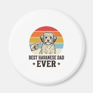 Best Havanese Dad Ever Vintage Dog Shirt Design_1 Magnet
