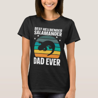Best Hellbender Salamander Dad Biologist Retro T-Shirt