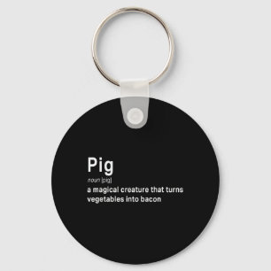 Best Hilarious Pig and Bacon Definition Fun Gift Key Ring