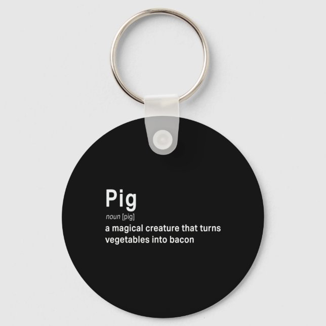 Best Hilarious Pig and Bacon Definition Fun Gift   Key Ring (Front)